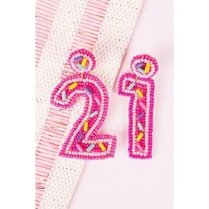 21st Birthday Seed Beed Confetti Earrings